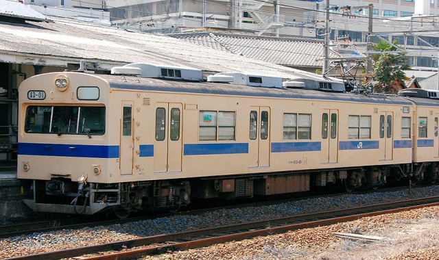 JR西日本  103系 ワンマンカー　山陽本線 呉線用 D編成　広島運転所　